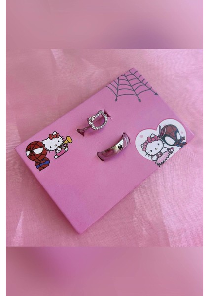 Hello Kitty Spiderman Ayarlanabilir Çift Arkadaşlık Sevgili Yüzük (Ayarlanabilir Yüzük) fiyatları