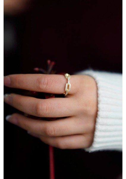 2'li Zirkon Taşlı Zincir ve T Model Gold Ayarlanabilir Kadın Yüzük Set (2 Yüzük) indirimleri