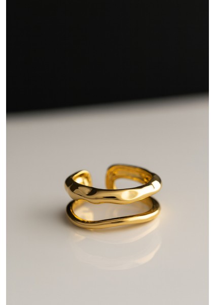 2'li Modern Dalga ve Kalp Açık Form Yüzük Seti Vip Yüzük modelleri