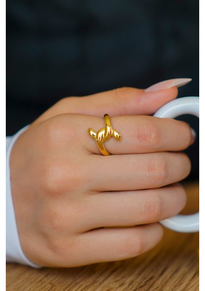 Kadın Gold Minimalist Çapraz Bağ Altın Kaplama Ayarlanabilir Vip Yüzük fiyatları