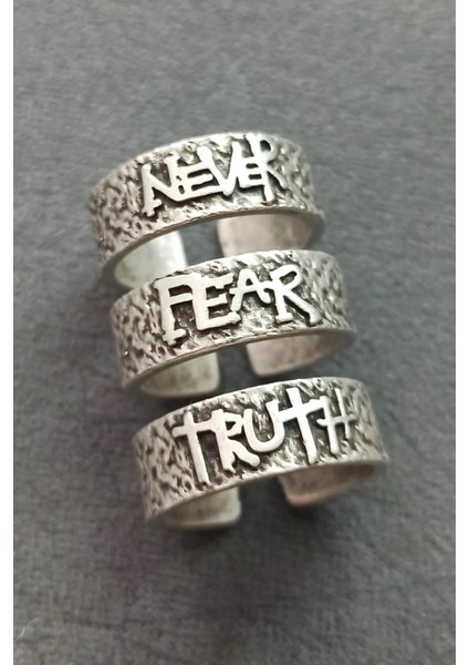 Never Fear Truth Johnny Depp Yüzüğü Erkek Yüzük Seti Gümüş Kaplama Ayarlanabilir Yüzük fiyatları