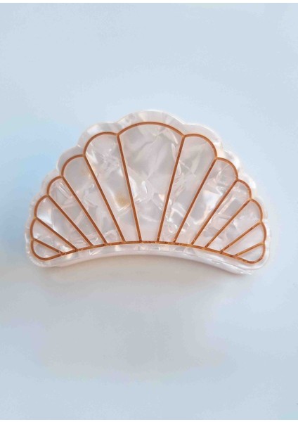 Istiridye Kemik Mandal Toka Beyaz Üzeri Sedefli