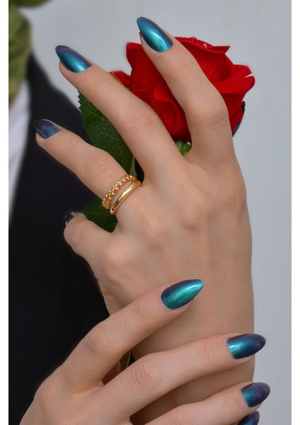 3'lü Gold Yüzük Zirkon Taşlı Melek Kanadı Sezar ve Alyans Model Altın Kaplama Yüzük Set modelleri