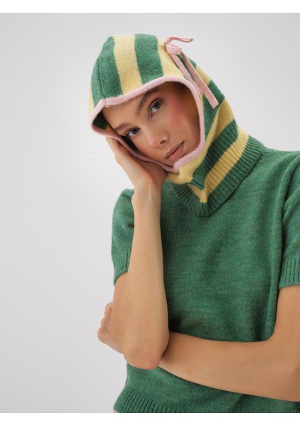 Kadın Sarı Yumuşak Dokulu Regular Fit Bere