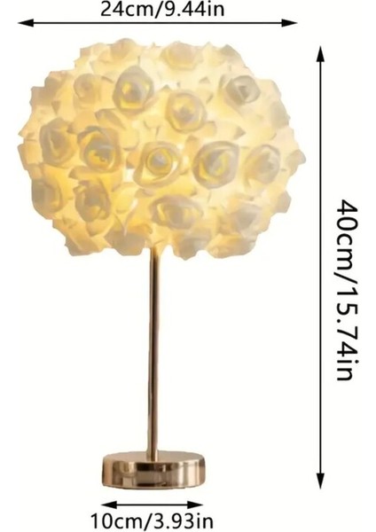 Bej 1 Adet Gül Çiçekli Masa Lambası Pe Abajur fiyatları