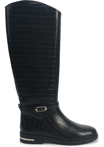 Nucıa2 5pr Siyah Kadın Düz Çizme