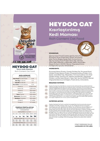 Somonlu Kısırlaştırılmış Kedi Maması 2 kg x 4 Adet fiyatları