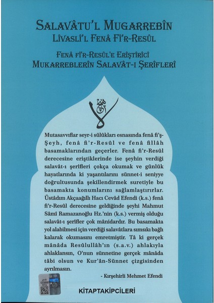 Salavatul Mugarrebin Salevatı Şerifeler, Abdulkadir Geylani, Nakşibend, Rufai Cevad Efendi 138 Sayfa fiyatları