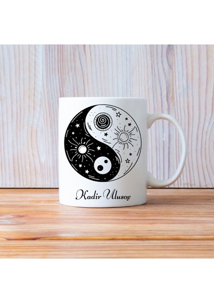 Kişiye Özel Yin Yang Tasarımlı Isimli Kupa fiyatları