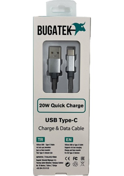 Örgü Type-C To Type-C 100 cm Charge Data Cable