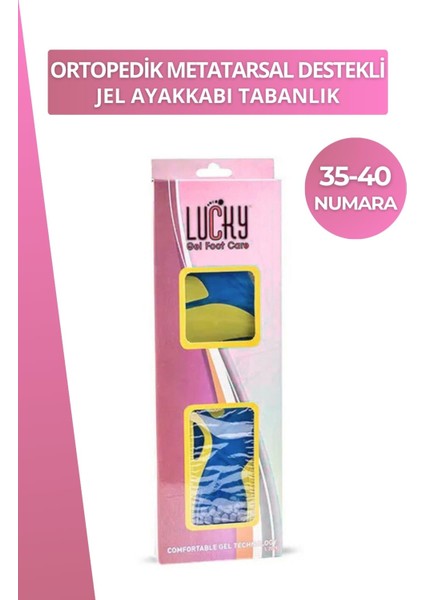 Lucky Ortopedik Metatarsal Destekli Jel Ayakkabı Tabanlık 35-40 Numara Kadın