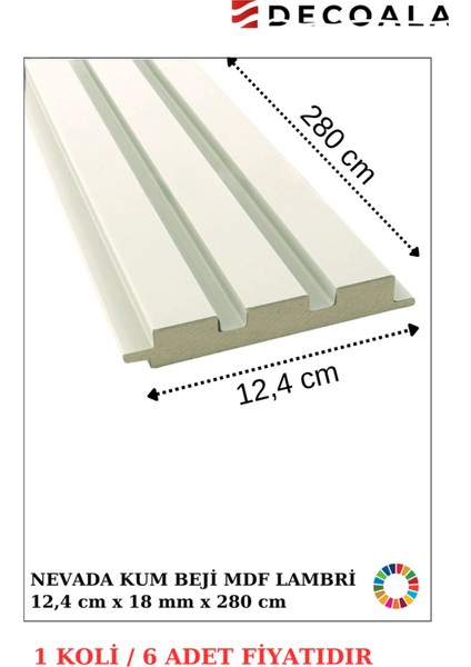 Mdf Tavan ve Duvar Lambri 12X280 cm ( 6 Adet )
