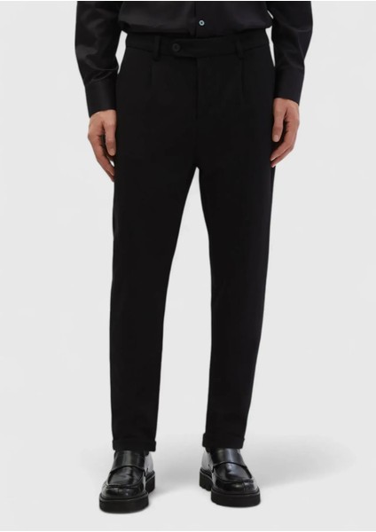 Siyah Düz Örme Regular Fit Casual Pantolon fiyatları