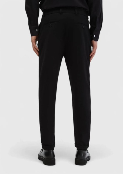 Siyah Düz Örme Regular Fit Casual Pantolon indirimleri