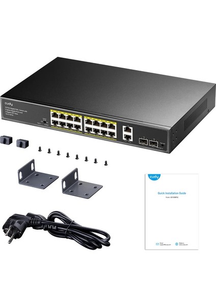 GS1018PS2 16 Port 10/100/1000 16 Port Poe+ 2 Port Uplınk +2 Sfp 200W Yonetılemez Rack Mount Swıtch