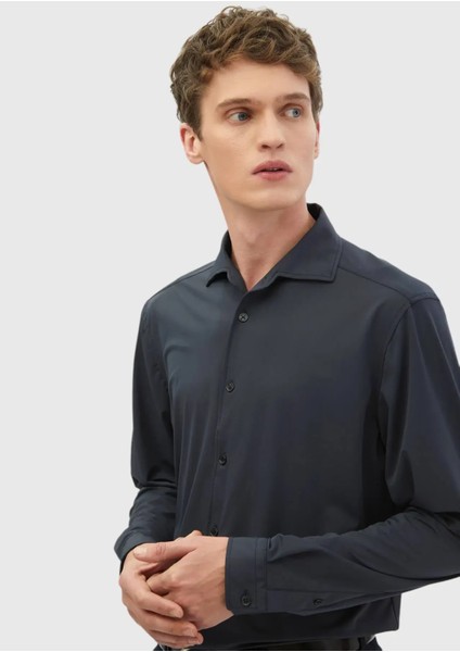 Gri Düz Casual Fit Casual Gömlek modelleri