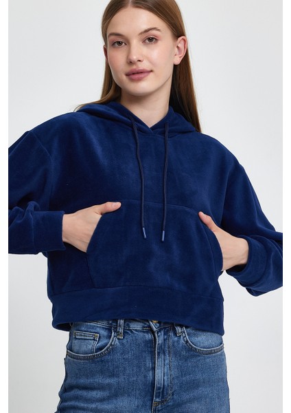 Kadın Rahat Kalıp Softech Polar Kapşonlu Kanguru Cepli Sweatshırt SPR24PWK98 modelleri