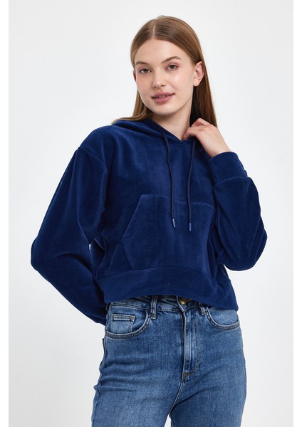 Kadın Rahat Kalıp Softech Polar Kapşonlu Kanguru Cepli Sweatshırt SPR24PWK98 indirimleri