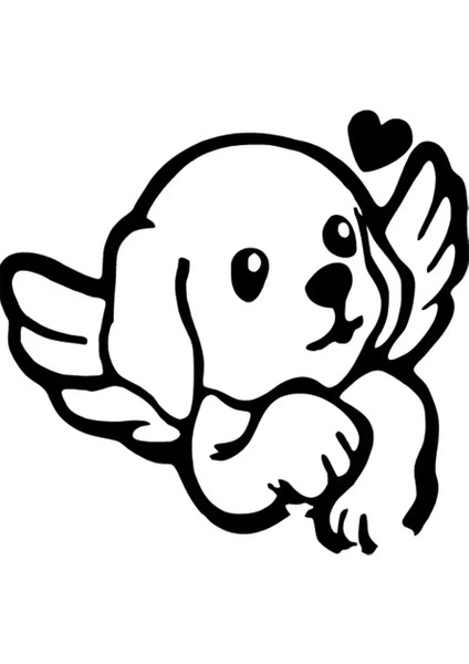 Melek Köpek Duvar Dekor Sticker 40 x 40 cm