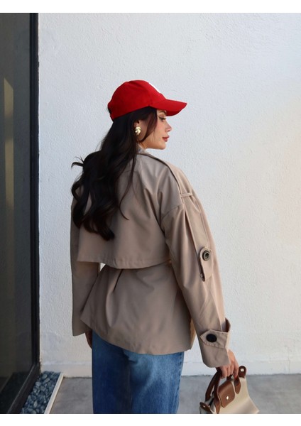 Kruvaze Yaka Kuşaklı Trench indirimleri