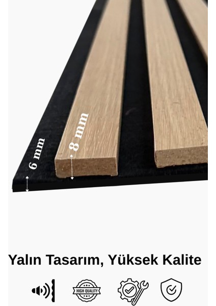 Mdf Ahşap Akustik Duvar Paneli Kalın Keçe 60 x 275 cm (Yeni Meşe) fiyatları