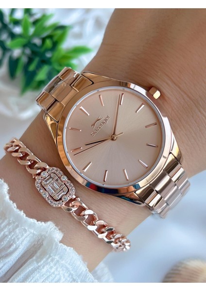 Yeni Sezon Elite Model 50 mt Suya Dayanıklı Bileklik Hediyeli Kadın Kol Saati VS.BLKT.0596