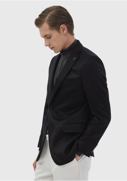 Siyah Düz Regular Fit %100 Kaşmir Ceket modelleri
