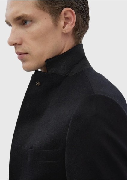 Siyah Düz Regular Fit %100 Kaşmir Ceket indirimleri