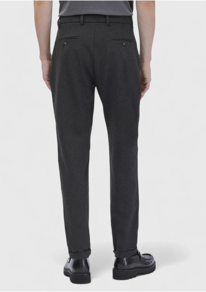 Koyu Gri Düz Örme Regular Fit Casual Pantolon indirimleri