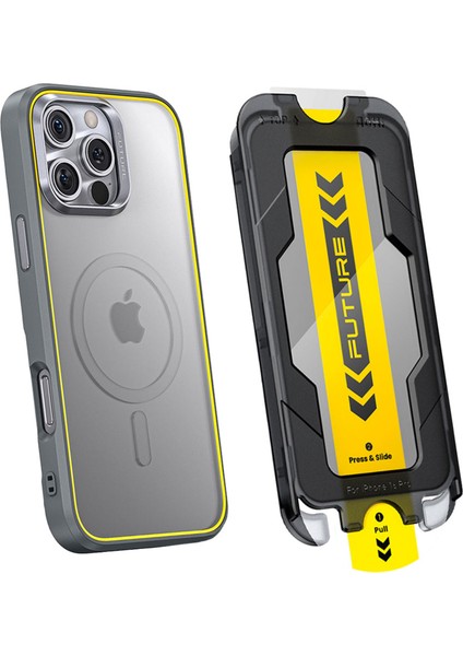 The Future Iphone 16 Pro Kılıfı Natural Titanium, Tam Kaplayan Kırılmaz Temperli Camlı Koruma