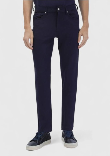 Lacivert Düz Örme Slim Fit Casual Pantolon fiyatları