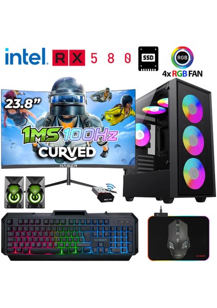 KX220 I5 4570 16GB Ram 512GB SSD 8gb RX580 23.8" 100Hz Curved Oyuncu Tavsiye Sistem