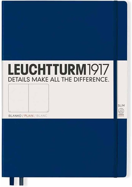 Notebook Master Slim A4 Hardcover 123 Pages Plain Navy