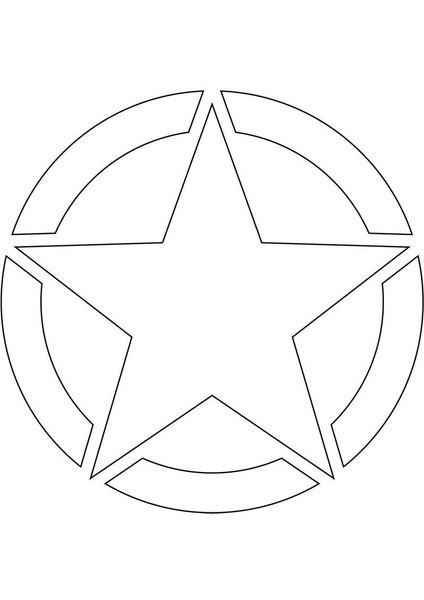 Askeri Yıldız Mini Sticker Etiket Modeli