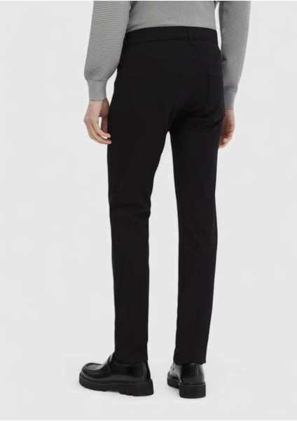 Siyah Düz Örme Slim Fit Casual Pantolon fırsatları