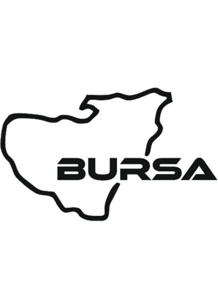 Bursa Il Haritası Oto Cam Özel Yeni Sticker 14*8 cm