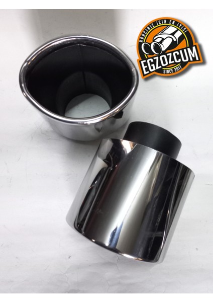 60 mm Tekli Krom Oval Yassı Kesik Sessiz Egzoz Ucu Eksoz 1 Adet--Egzozcum modelleri