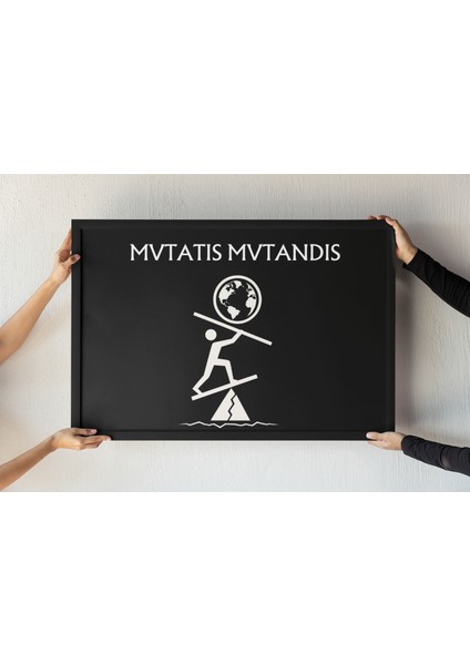 Mutatis Mutandis Çerçeveli Tablo – Değişimi ve Uyumu Yansıtan Felsefi Tasarım Hediyesi, 30X42 cm