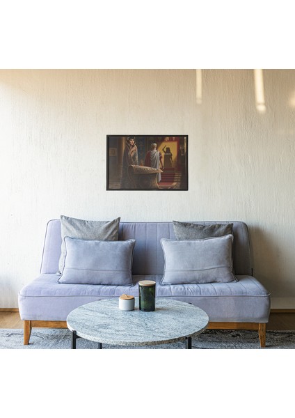 Cleopatra ve Caesar Çerçeveli Tablo – Roma ve Mısır Tarihi – Politik Entrika Durvar Dekoru 30X42 cm fiyatları