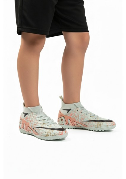 Su Yeşili Mor Çoraplı Çocuk Halı Saha Ayakkabısı Air 600 F