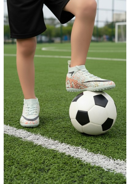 Su Yeşili Mor Çoraplı Çocuk Halı Saha Ayakkabısı Air 600 F modelleri