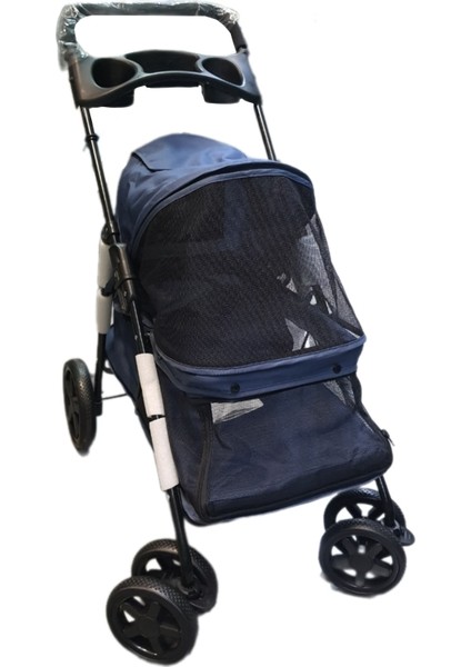 Evcil Hayvan Arabası 74,5X46,5X97,5CM Lacivert Max 15KG