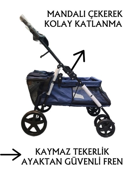 Evcil Hayvan Arabası 74,5X46,5X97,5CM Lacivert Max 15KG modelleri