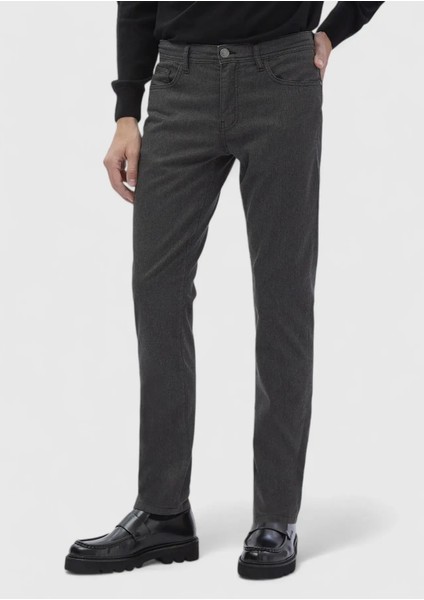 Antrasit Düz Dokuma Slim Fit Casual Pamuk Karışımlı Pantolon modelleri