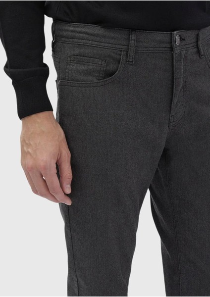Antrasit Düz Dokuma Slim Fit Casual Pamuk Karışımlı Pantolon fırsatları