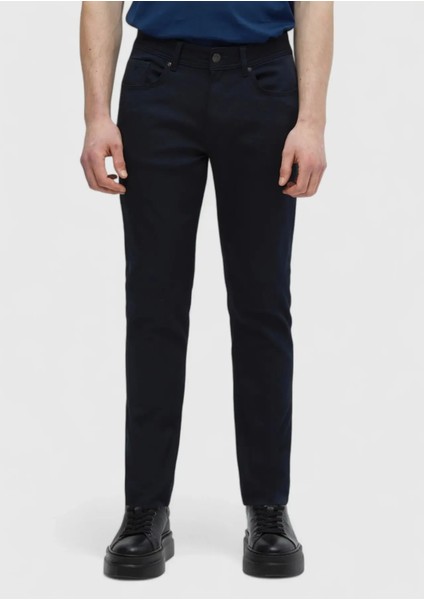 Lacivert Düz Dokuma Slim Fit Casual Pamuk Karışımlı Pantolon fiyatları