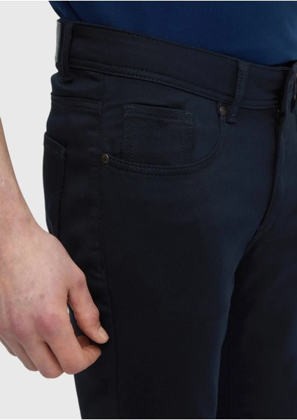 Lacivert Düz Dokuma Slim Fit Casual Pamuk Karışımlı Pantolon fırsatları
