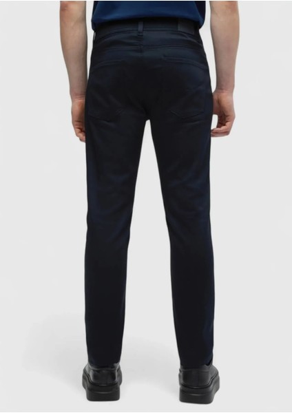 Lacivert Düz Dokuma Slim Fit Casual Pamuk Karışımlı Pantolon indirimleri