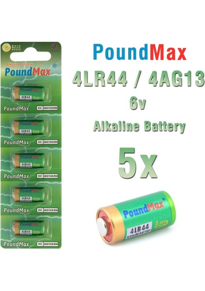 Alkalin 5x 4LR44 (4AG13, L1325), 6V | 1x 5'li Paket fiyatları