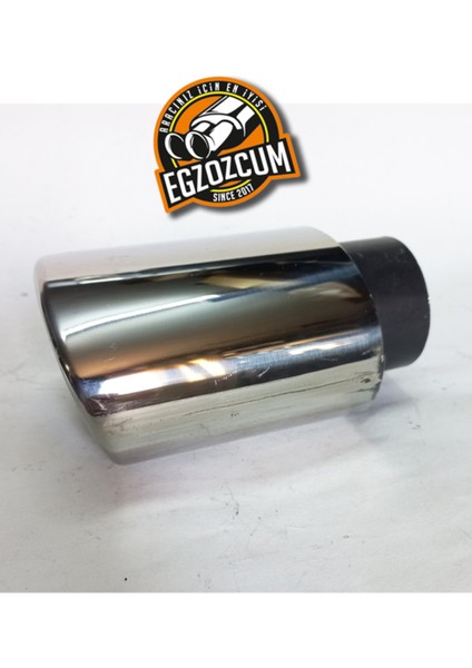 51 mm Tekli Krom Oval Yassı Kesik Içi Dolu Egzoz Ucu Eksoz 1 Adet--Egzozcum fiyatları
